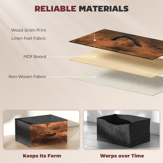 Rustic Wood Storage Chest with Multi-Drawer Organizer and Hooks