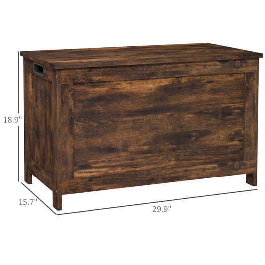 Versatile Rustic Brown Storage Bench: Stylish Organizer & Seat All-in-One