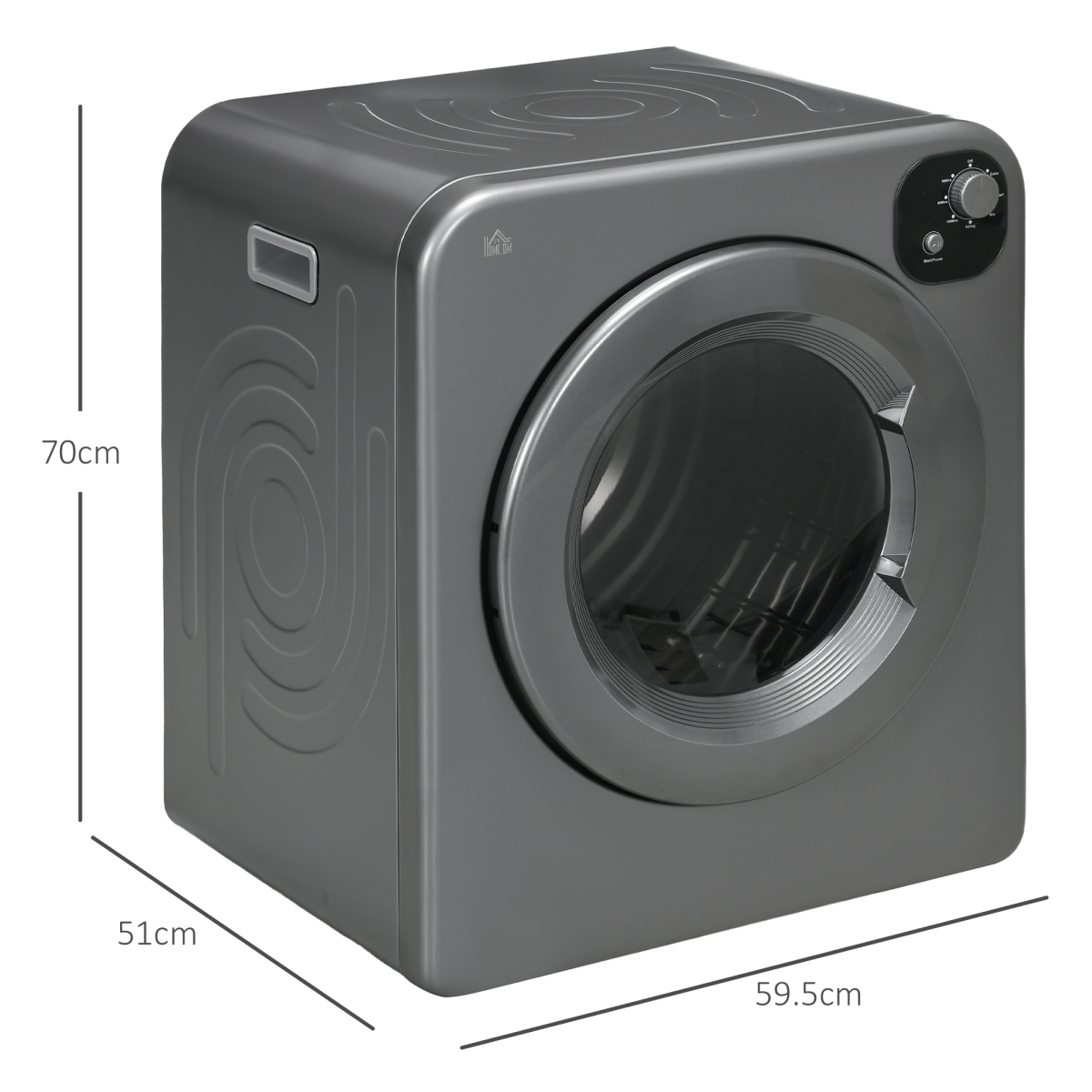 6kg Vented Tumble Dryer with 7 Dry Programmers for Small Spaces Grey