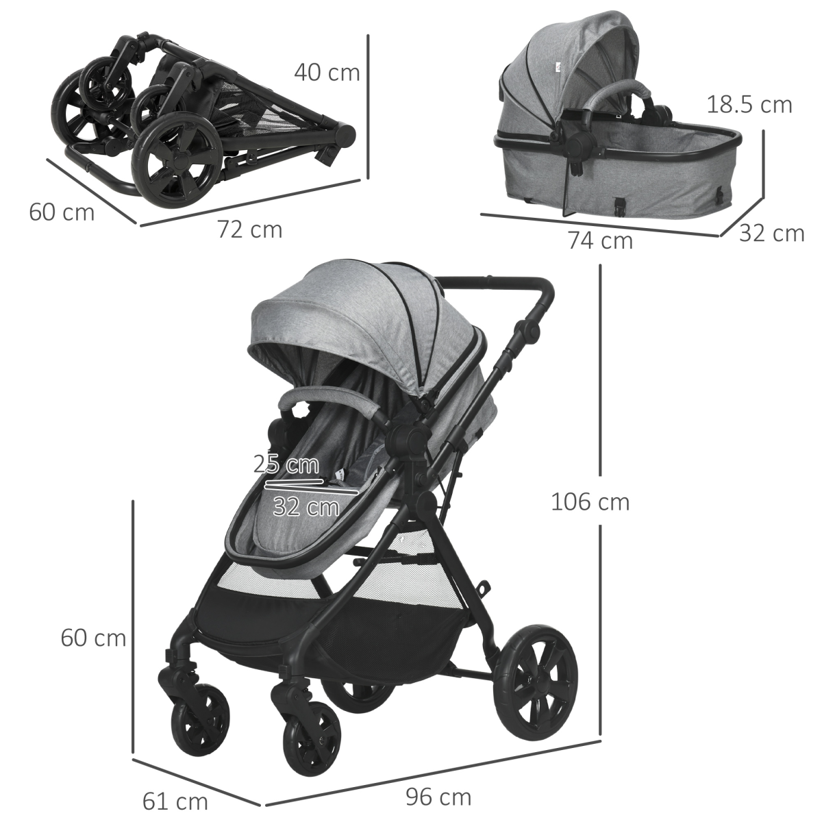 Ultimate Foldable Baby Pushchair - Reclines, Compact & Lightweight Travel Stroller