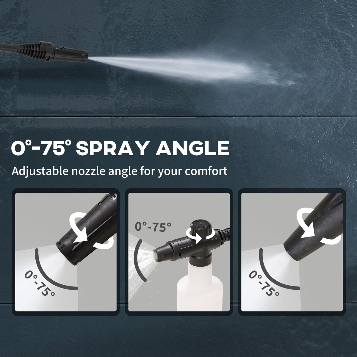 1800W Power Washer - 150 Bar, 510 L/h, Adjustable Nozzle, Portable