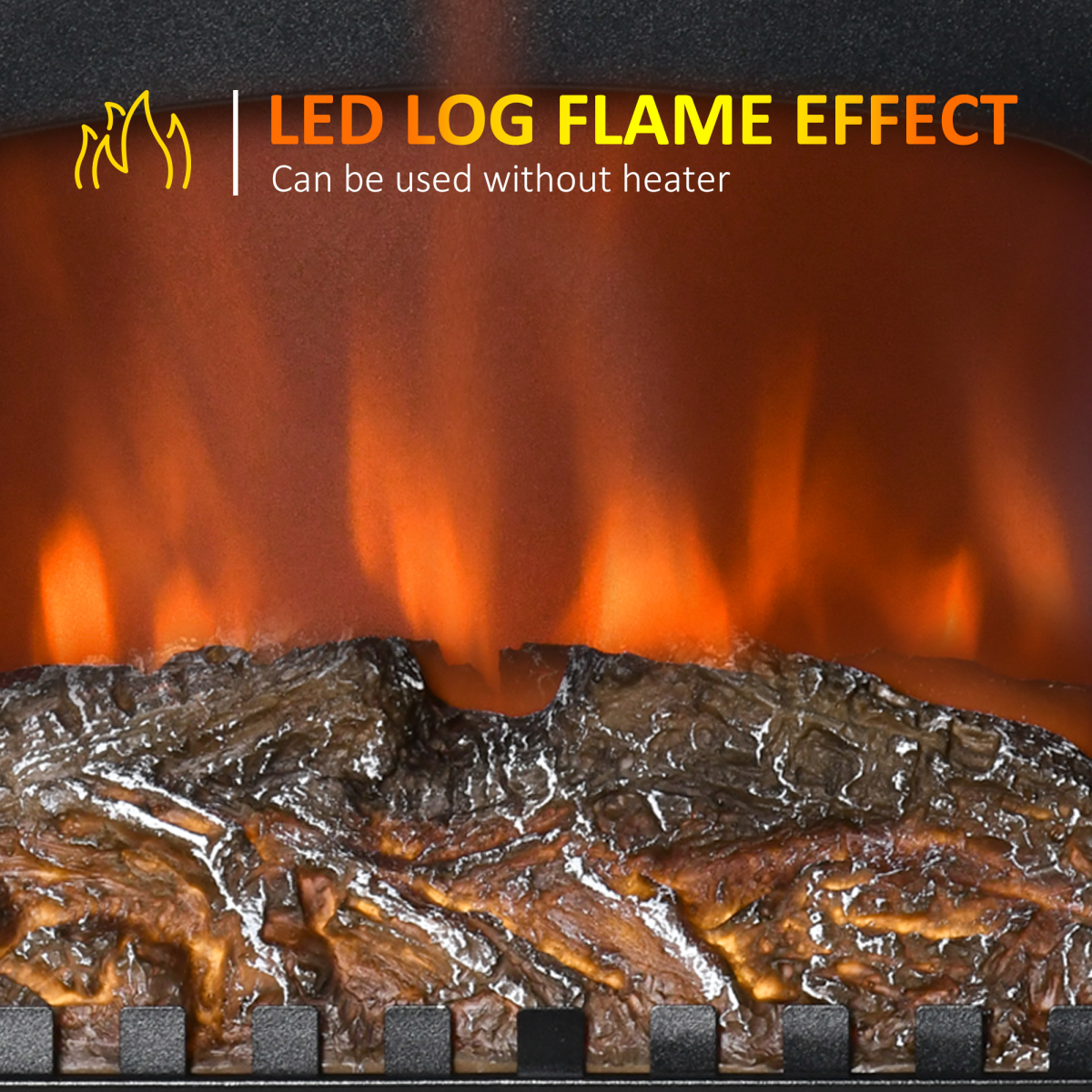 Stylish Electric Fireplace with LED Flame Effect & Double Door - 1000W/2000W