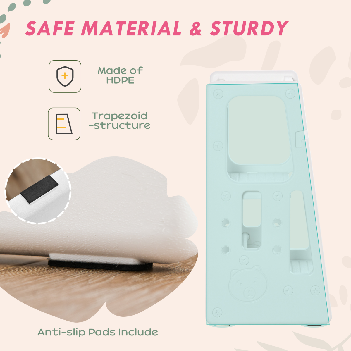 Adjustable Toddler Step Stool - Safe & Stylish Kitchen Helper for Kids