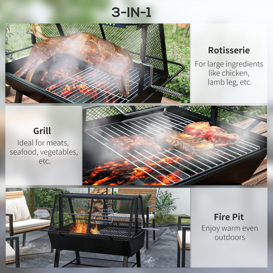 BBQ Grill & Rotisserie: Fire Pit Magic for Perfect Outdoor Feasts