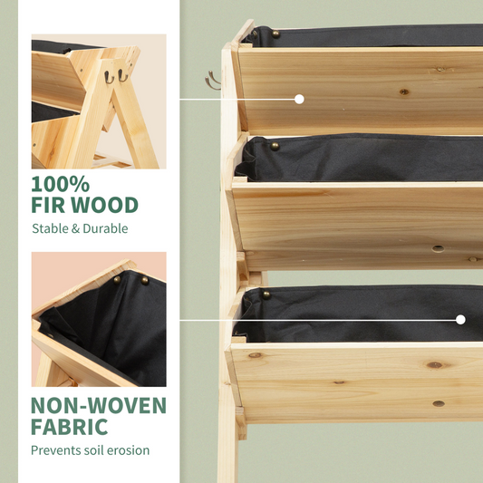 Wooden Plant Stand with Clapboard, Hooks