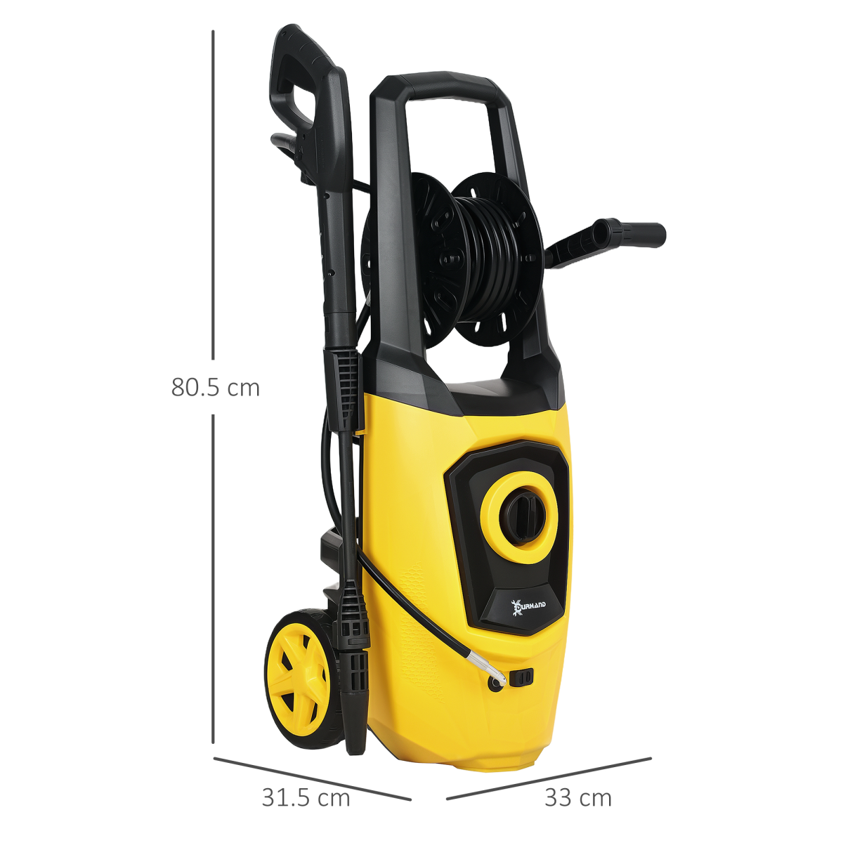 1800W Power Washer - 150 Bar, 510 L/h, Adjustable Nozzle, Portable