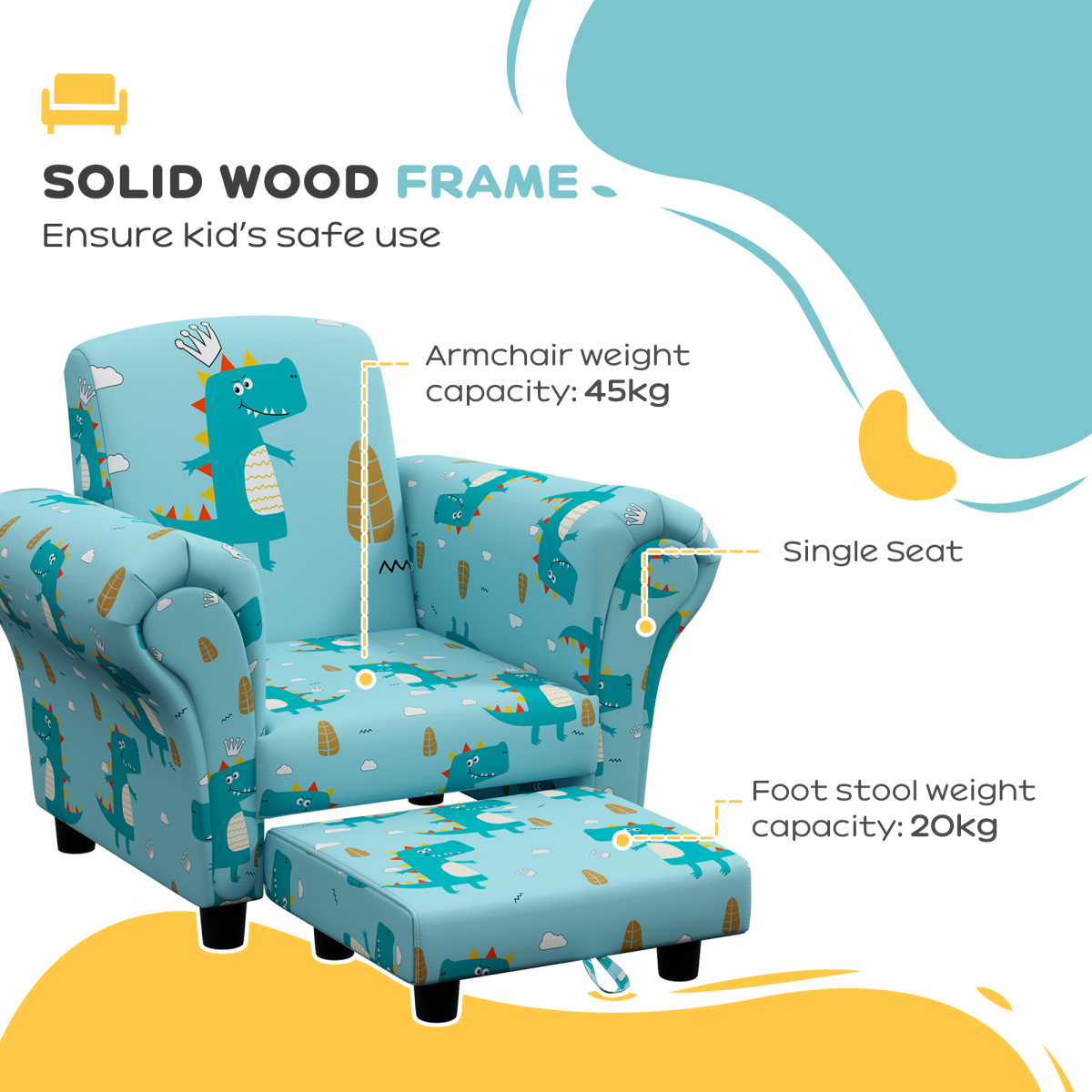 Kids Sofa Set with Stool