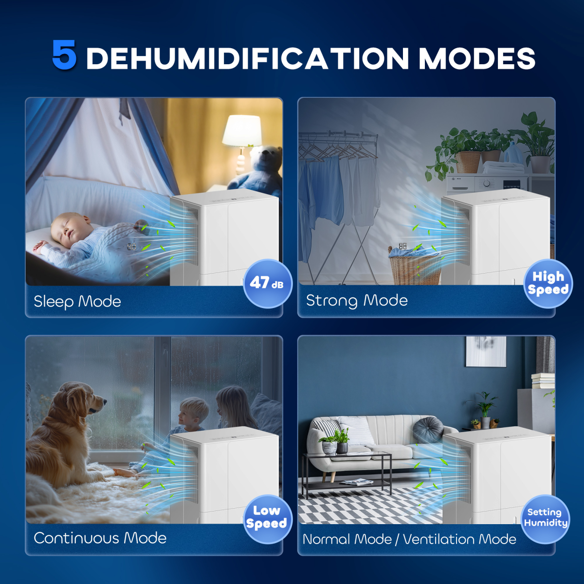Dehumidifier with Filter, Auto Defrost, for Home Laundry Drying 30L