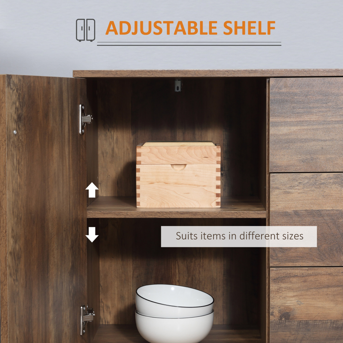 Vintage Charm: Industrial Sideboard with Multi-Storage Solutions