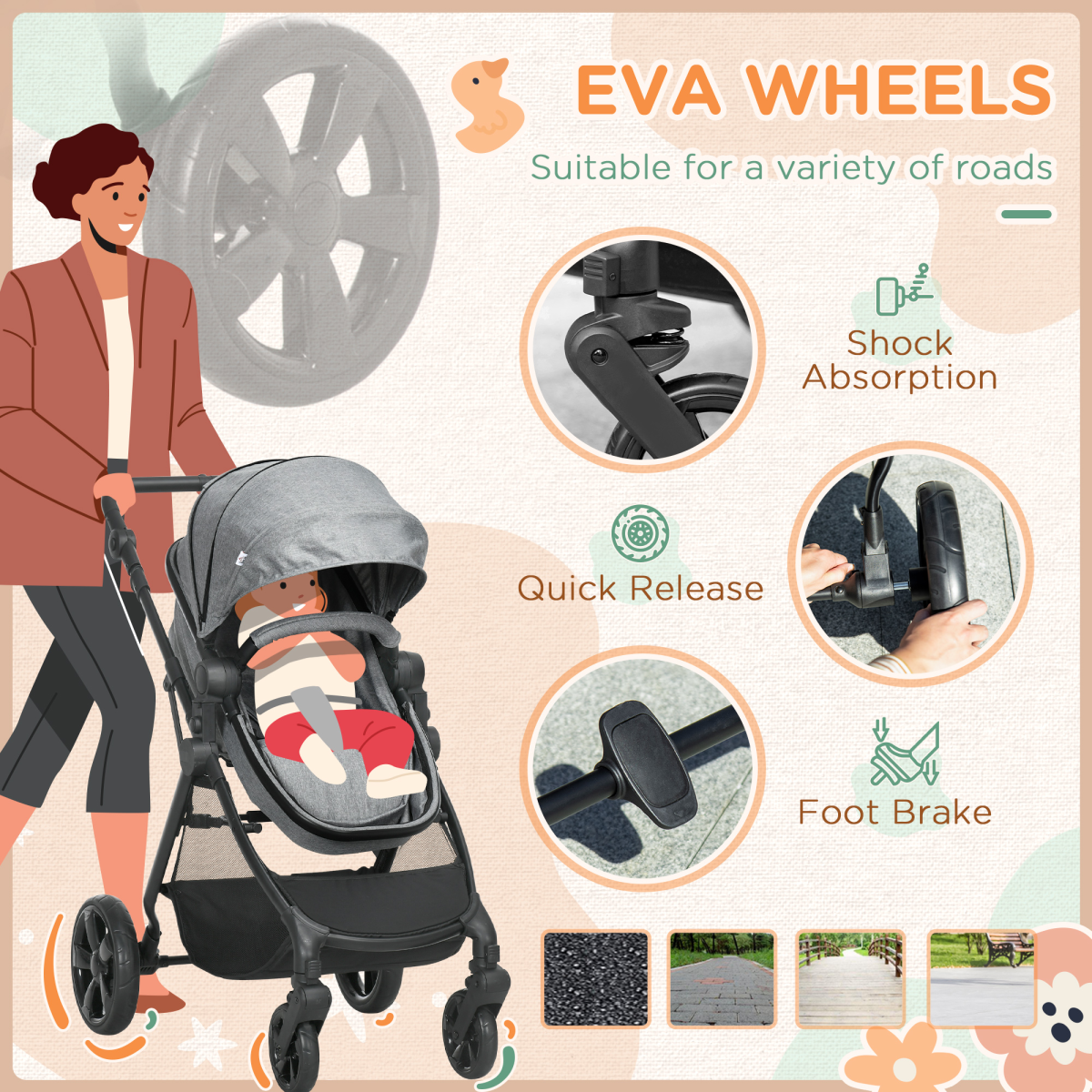 Ultimate Foldable Baby Pushchair - Reclines, Compact & Lightweight Travel Stroller