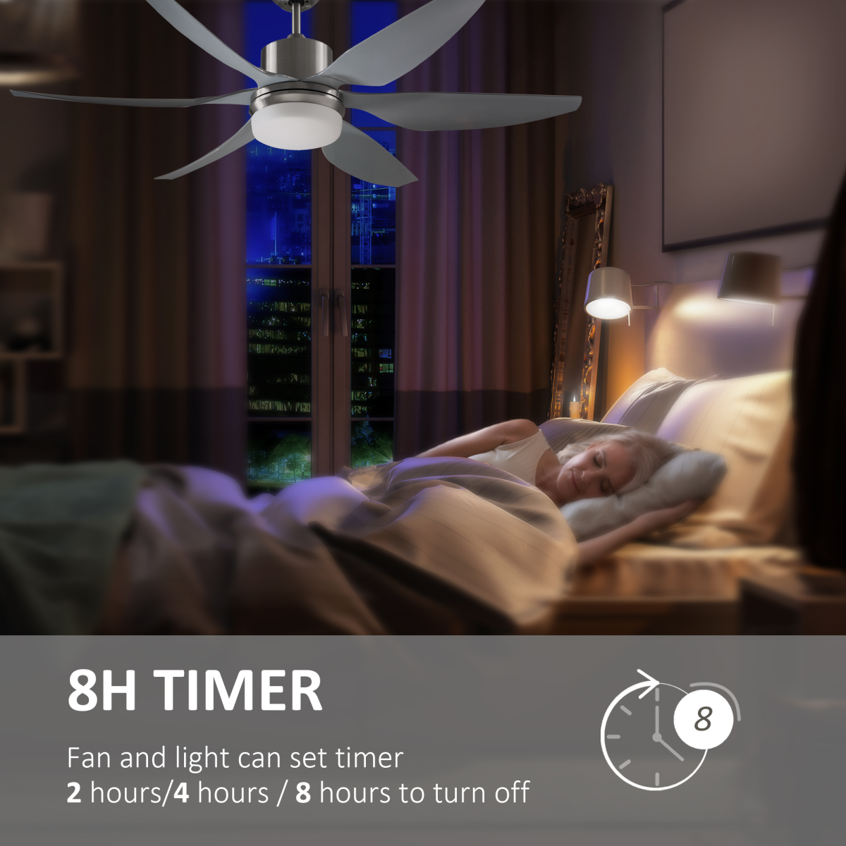 Chic Reversible LED Ceiling Fan with Remote - Elegant Silver & Light Combo