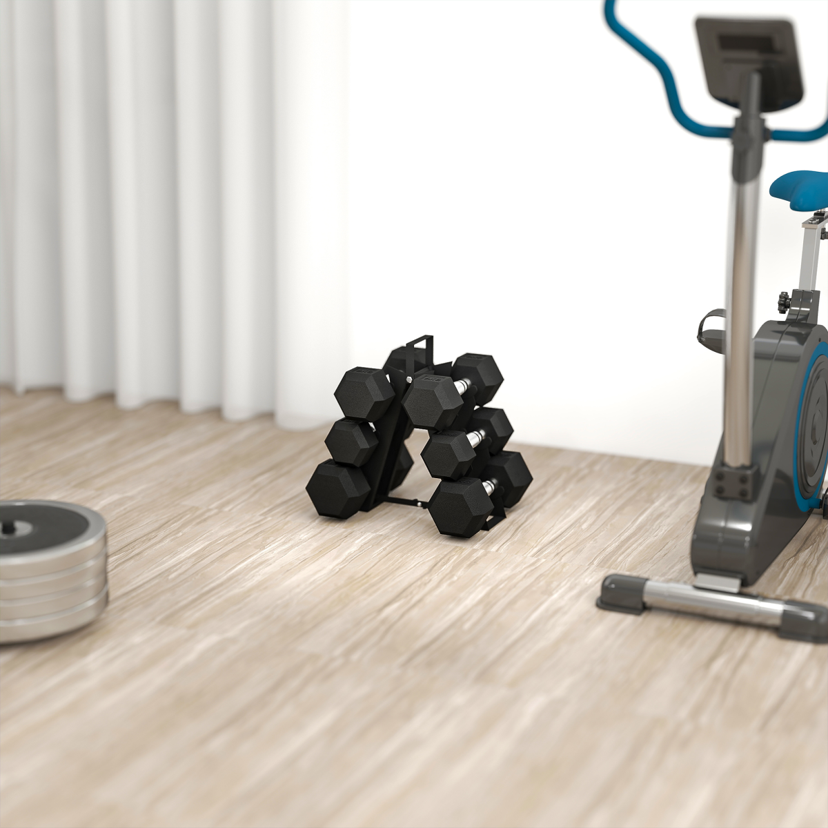 36KG Hex Dumbbell Set with Rack - Versatile Strength & Floor Protection!