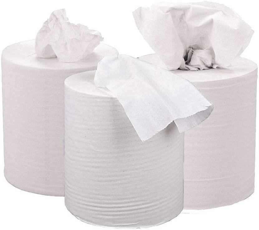 Centrefeed 6-Pack White 2-Ply Rolls - Super Absorbent Kitchen Towels