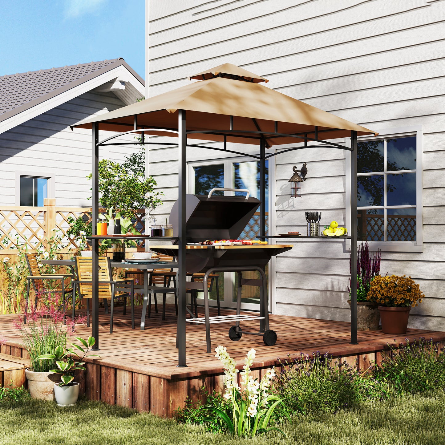 Double-Tier BBQ Gazebo: Stylish Grill Canopy & Ultimate Outdoor Shelter