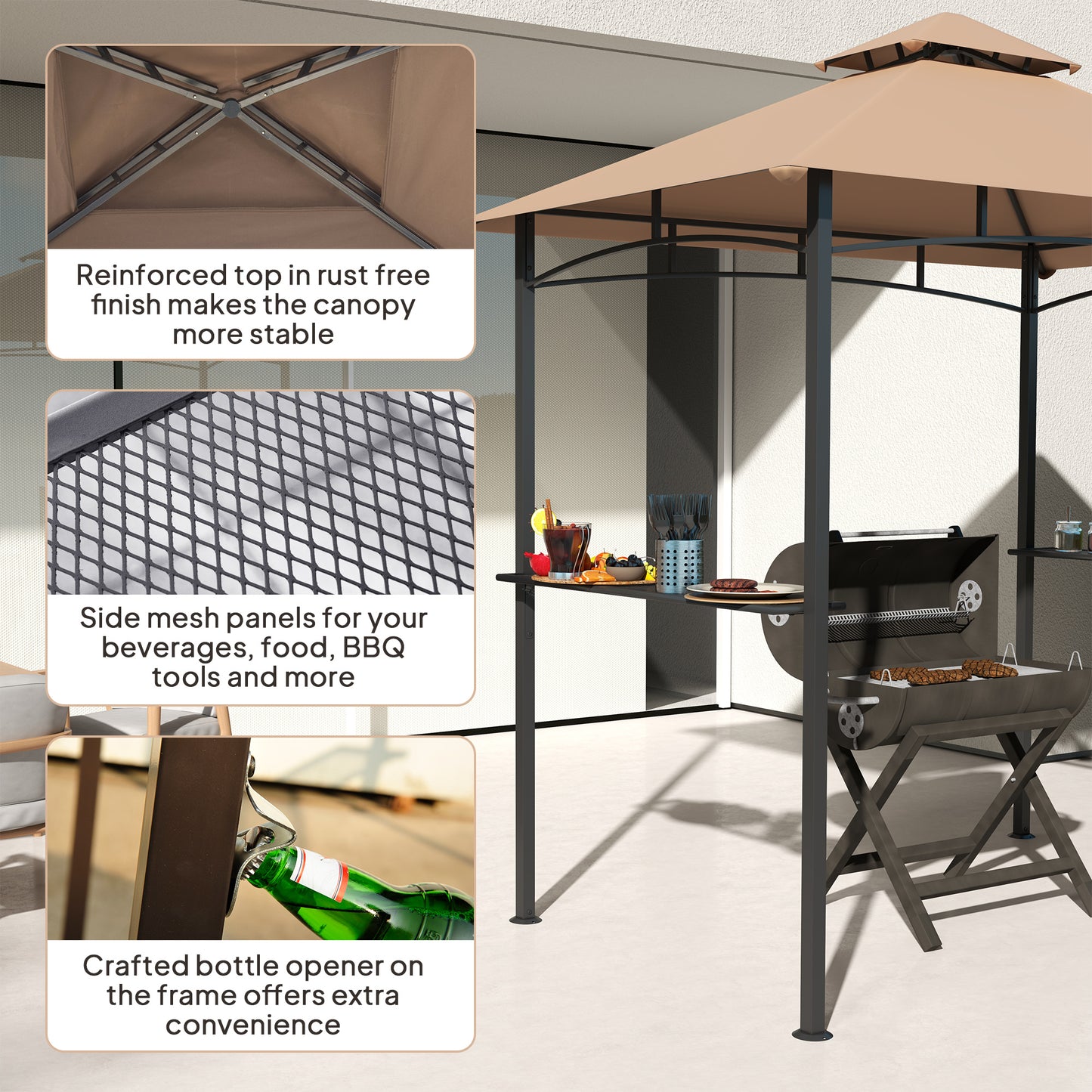 Double-Tier BBQ Gazebo: Stylish Grill Canopy & Ultimate Outdoor Shelter