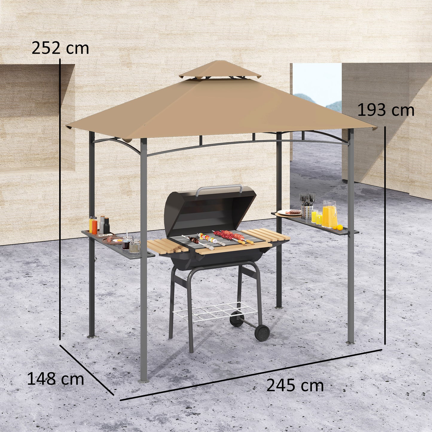Double-Tier BBQ Gazebo: Stylish Grill Canopy & Ultimate Outdoor Shelter