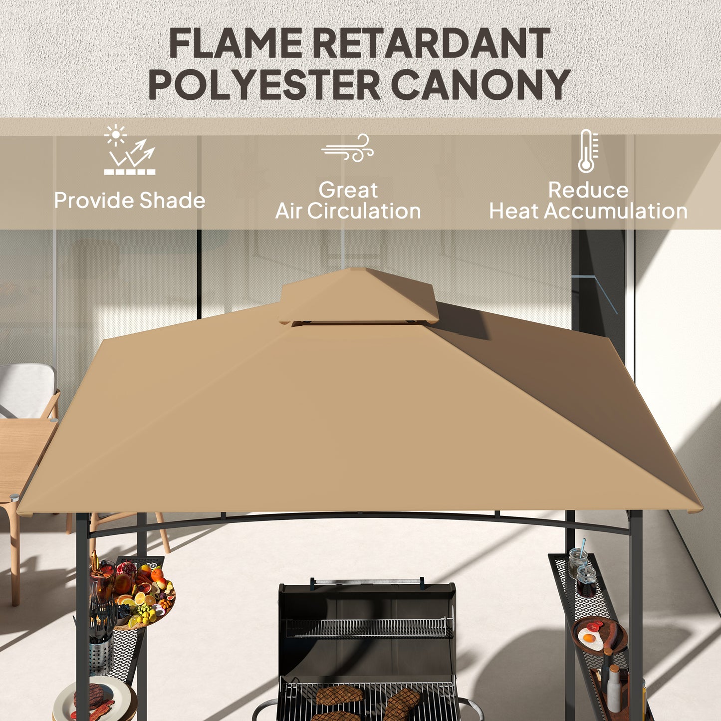 Double-Tier BBQ Gazebo: Stylish Grill Canopy & Ultimate Outdoor Shelter