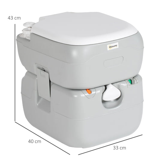 Camping Toilet with Detachable Tanks (12L/22L) Grey