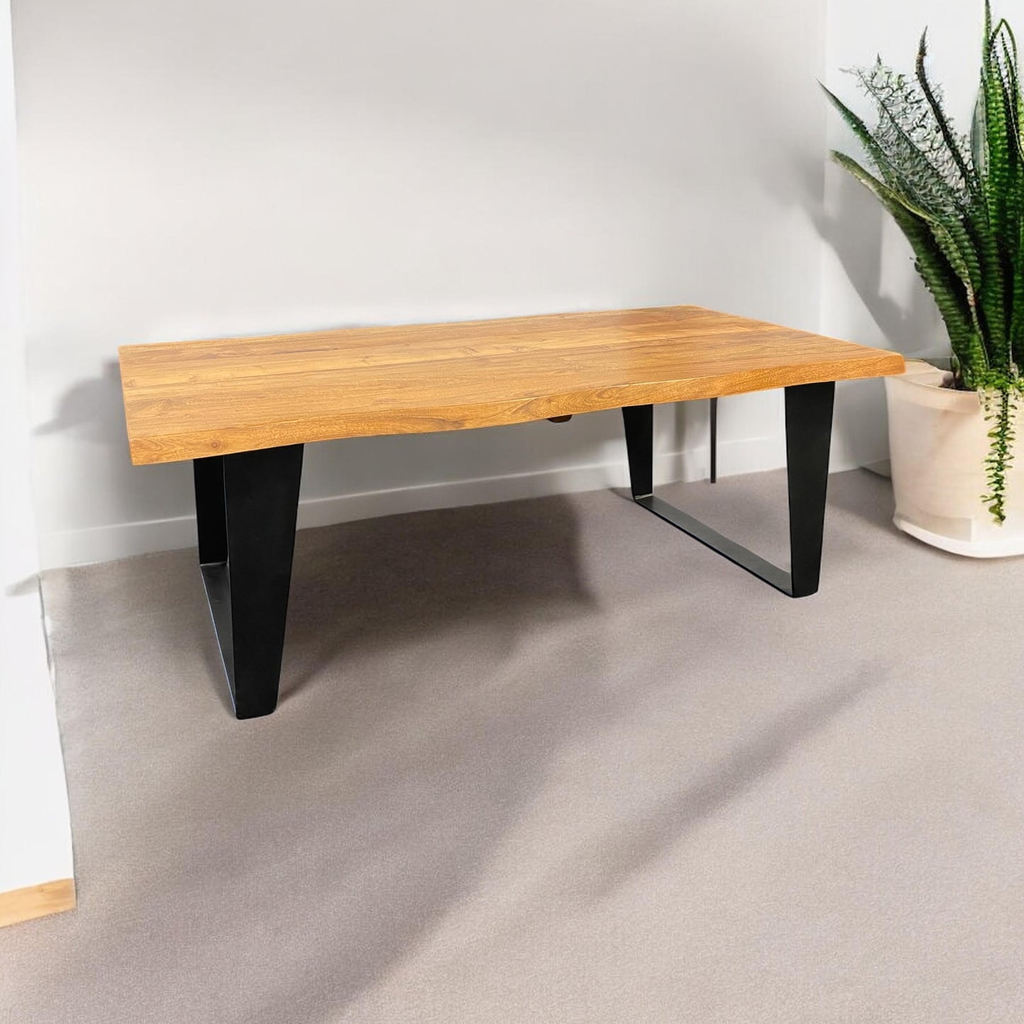 WOODEN COFFEE TABLE 115CM