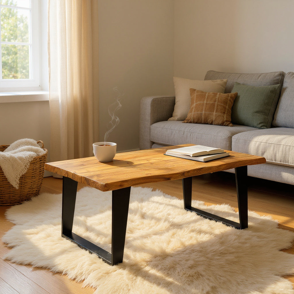 WOODEN COFFEE TABLE 115CM