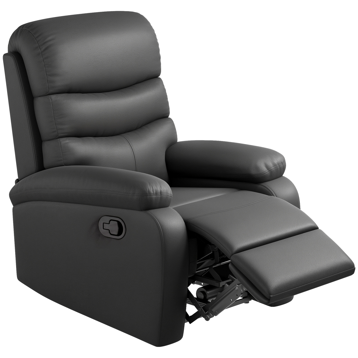 Manual Recliner Chair Armchair for Living Room with Footrest Black