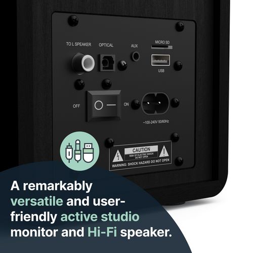 Majority D40X Bookshelf Active Speakers: 4-Inch Kevlar Bass, Bluetooth