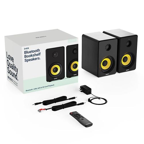 Majority D40X Bookshelf Active Speakers: 4-Inch Kevlar Bass, Bluetooth