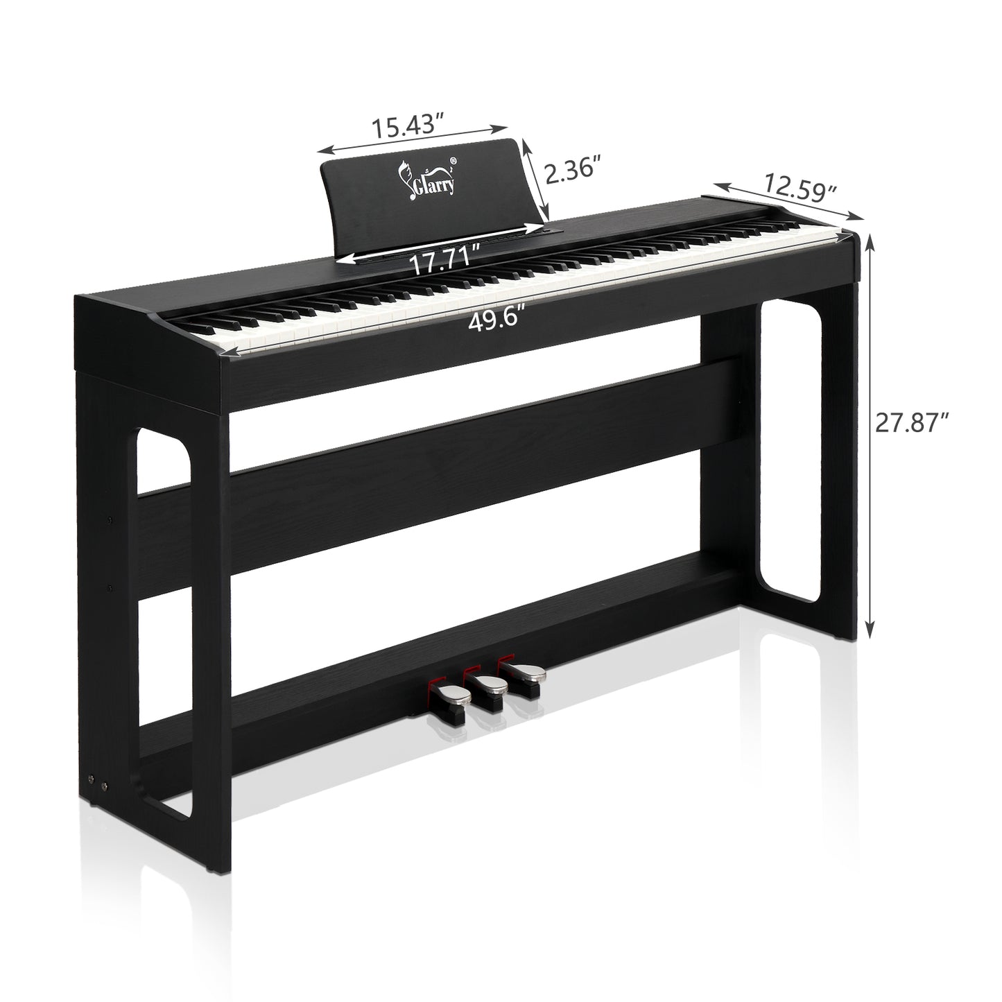 Glarry 88 Keys Full Weighted Keyboards Digital Piano with Furniture Stand