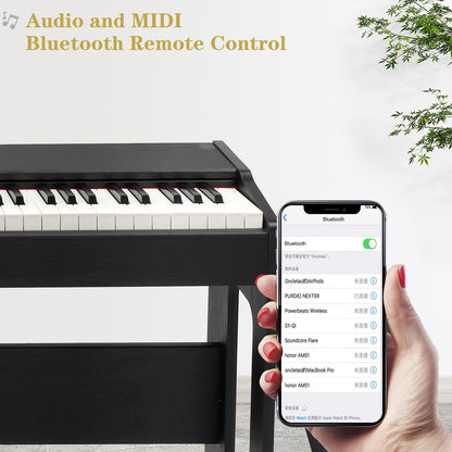 Glarry 88 Keys Full Weighted Keyboards Digital Piano with Furniture Stand