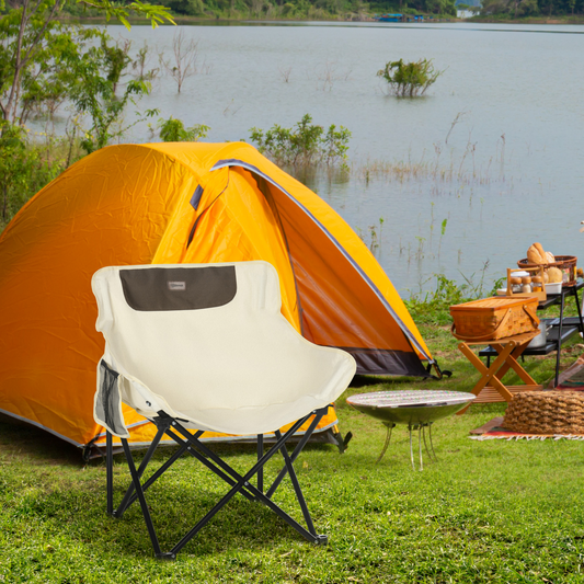 Lightweight Folding Camping Chair with Storage Pocket & Carry Bag