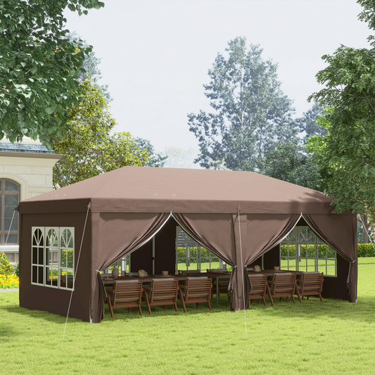 3 x 6m Pop Up Gazebo Height Adjustable Party Tent w/ Storage Bag Black