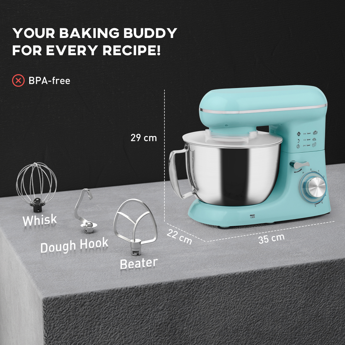 MasterChef 1300W Stand Mixer with 4.5L Bowl - Ultimate Kitchen Companion!