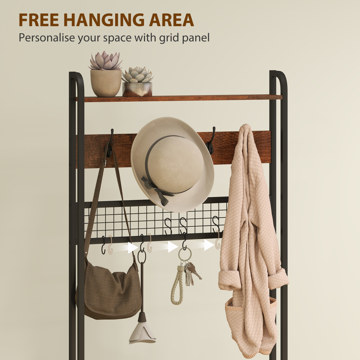 Elegant 5-in-1 Hall Tree & Entryway Bench with Shoe Storage - Rustic Charm