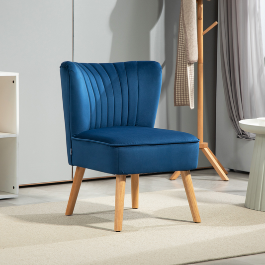 Velvet Accent Tub Chair - Luxurious Dark Blue Comfort for Any Room