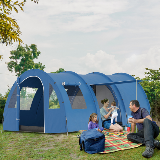 5-6 Man Family Tent Camping Tent with Two Room, Floor & Carry Bag