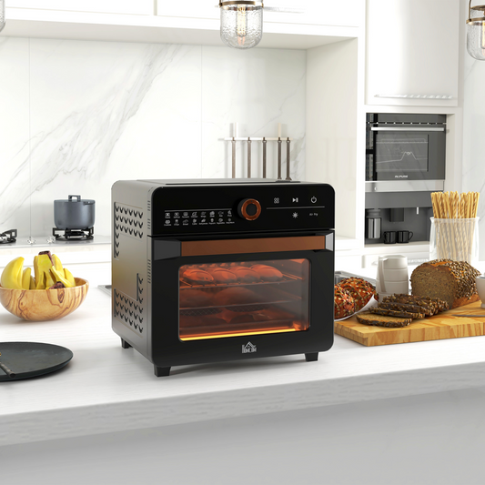 HOMCOM 20L Air Fryer Oven, 17 Presets, 1400W, Countertop Black