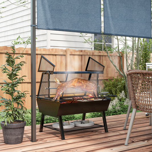 3-in-1 BBQ Grill & Rotisserie: Fire Pit Magic for Perfect Outdoor Feasts