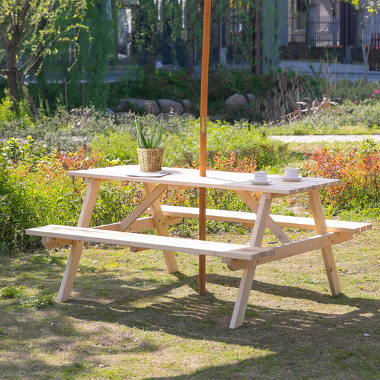 4-Seater Wooden Picnic Set-Fir Wood