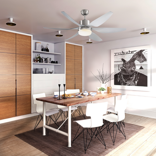 Chic Reversible LED Ceiling Fan with Remote - Elegant Silver & Light Combo