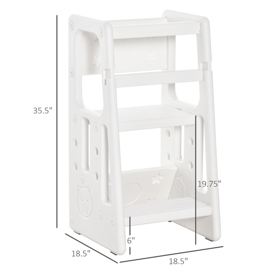 Adjustable Toddler Step Stool - Safe & Stylish Kitchen Helper for Kids