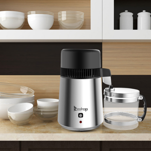 750W Water Distiller & Purifier - Stainless Steel, Glass Water Filters