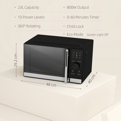 23L Digital Microwave Oven - Auto Cook, 10 Power Levels, Eco-Friendly!