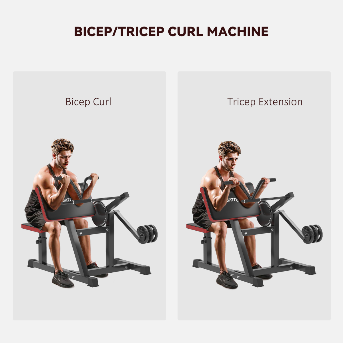Adjustable Preacher Curl Bench with Elbow Cushion for Home Gym