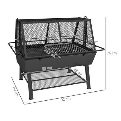 3-in-1 BBQ Grill & Rotisserie: Fire Pit Magic for Perfect Outdoor Feasts