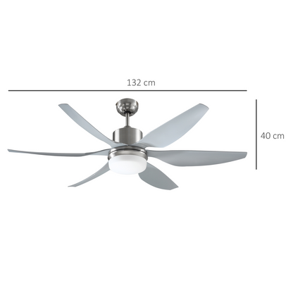 Chic Reversible LED Ceiling Fan with Remote - Elegant Silver & Light Combo