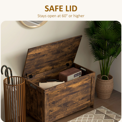 Versatile Rustic Brown Storage Bench: Stylish Organizer & Seat All-in-One