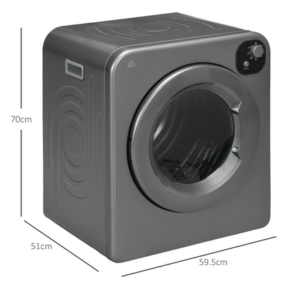 6kg Vented Tumble Dryer with 7 Dry Programmers for Small Spaces Grey