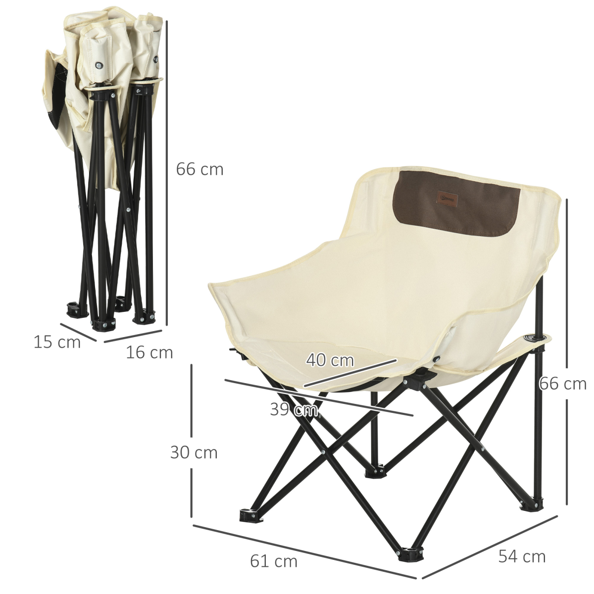 Lightweight Folding Camping Chair with Storage Pocket & Carry Bag