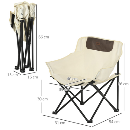Lightweight Folding Camping Chair with Storage Pocket & Carry Bag