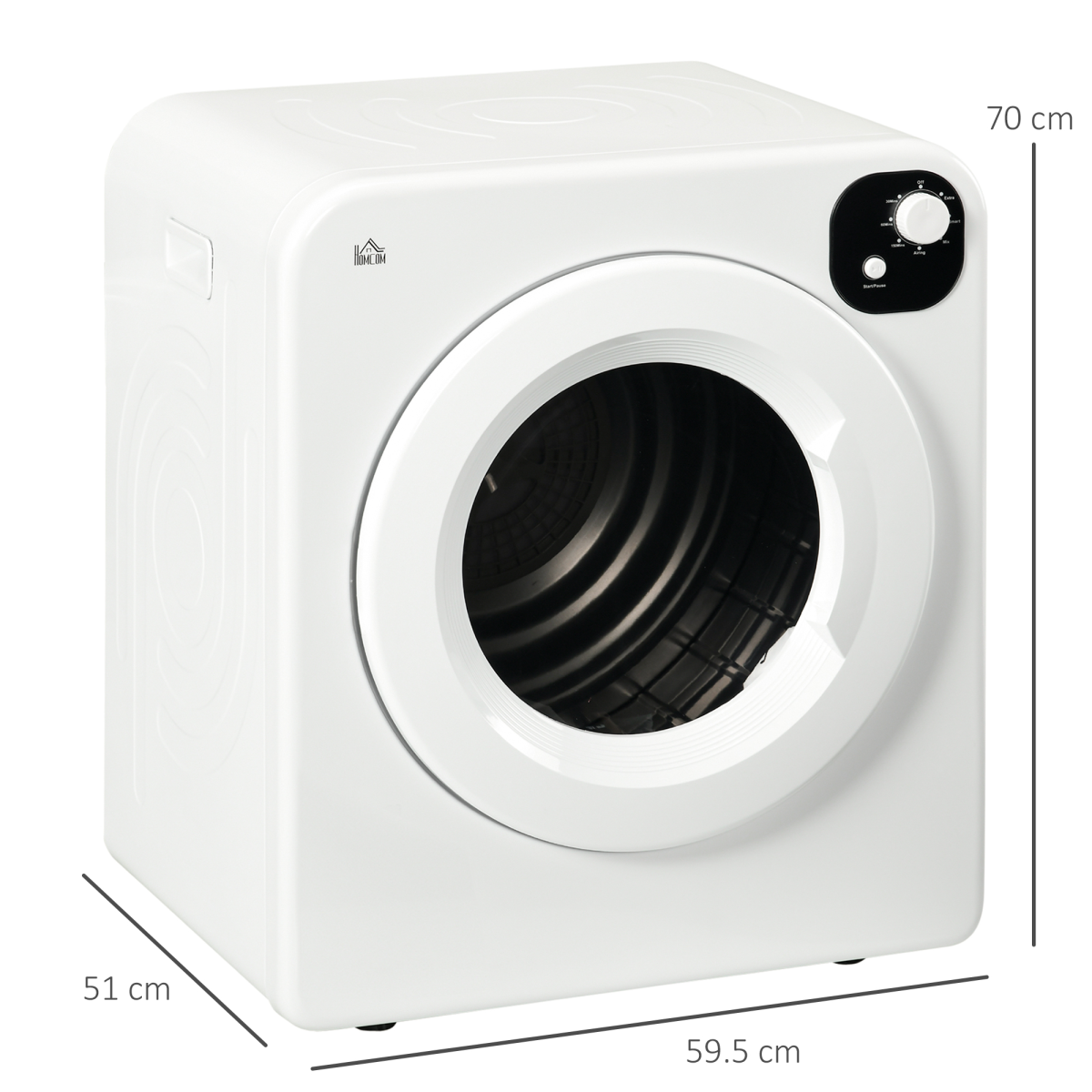 6kg Vented Tumble Dryer with 7 Dry Programmers for Small Spaces White